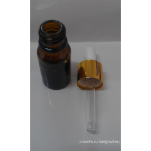 Янтарный трубчатые стеклянная бутылка с капельницей